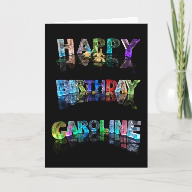 Tarjeta de Caroline del feliz cumpleaños (Anverso)