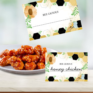 Tarjeta de carpa de comida en blanco con tema de a