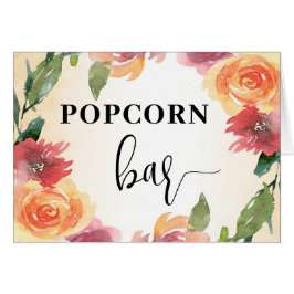 Tarjeta de carpa de comida para barra de palomitas