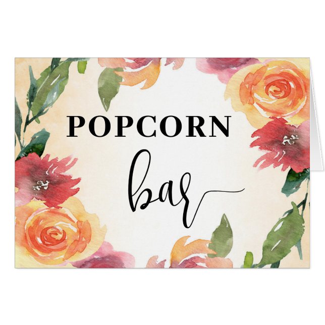 Tarjeta de carpa de comida para barra de palomitas (Anverso (Horizontal))