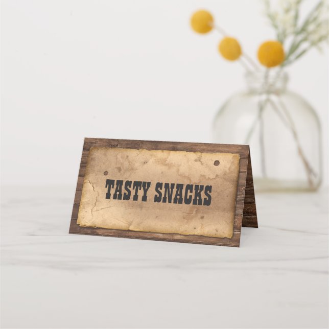 Tarjeta de carpas para comida de vaquero occidenta (Anverso)