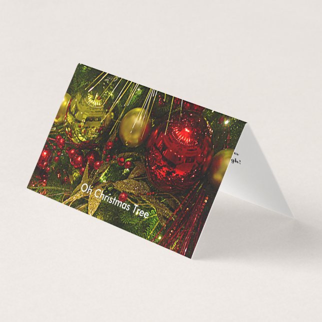 Tarjeta de carpas para Navidades rojos y dorados d (Anverso)