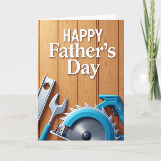 Tarjeta de Carpintería del Día del Padre (Anverso)