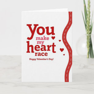 Tarjeta de carrera de corazón del día de San Valen