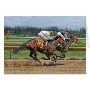 Tarjeta de carrera disputada de los pura sangre