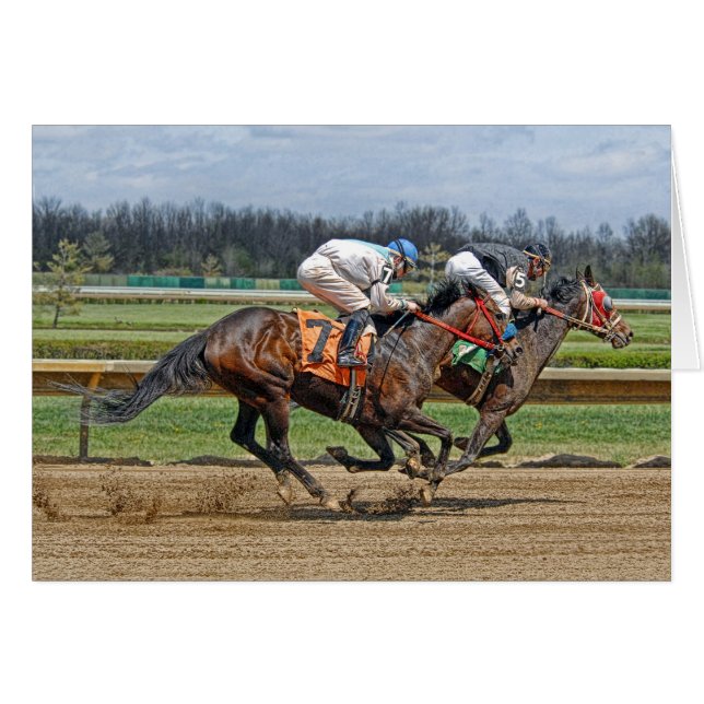 Tarjeta de carrera disputada de los pura sangre (Anverso (Horizontal))