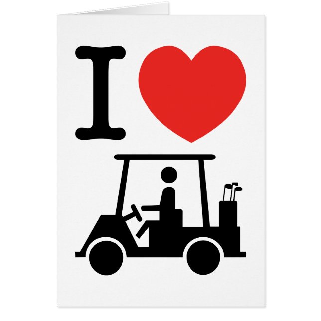 Tarjeta de carro de golf I Heart (Love) (Frente)