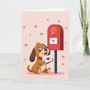 Tarjeta de carta de amor de cachorro lindo