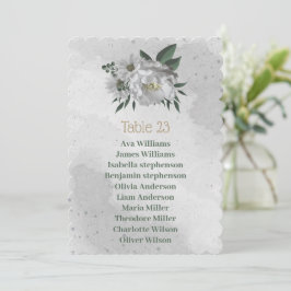 tarjeta de carta de asiento de flores blancas romá