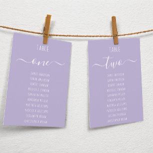 Tarjeta de carta de asientos de asiento de lavanda