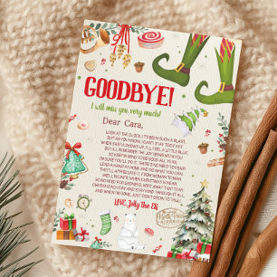Tarjeta de carta de despedida de Navidad del duend
