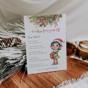 Tarjeta de carta de despedida de niña duende de Na