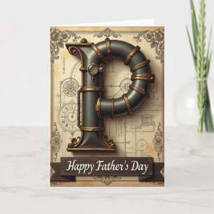 Tarjeta de carta de Día del Padre Steampunk