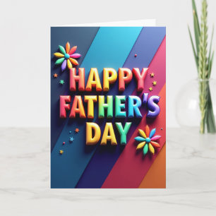 Tarjeta de carta del día del padre arcoíris