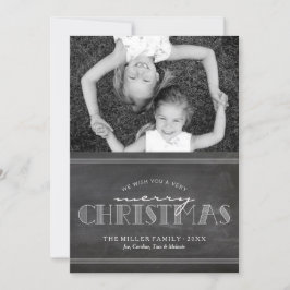 Tarjeta de carta navideña Chalkboard Merry Christm
