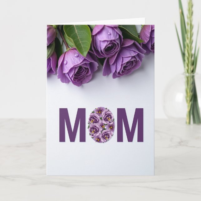 Tarjeta de carta para mamá floral (Anverso)