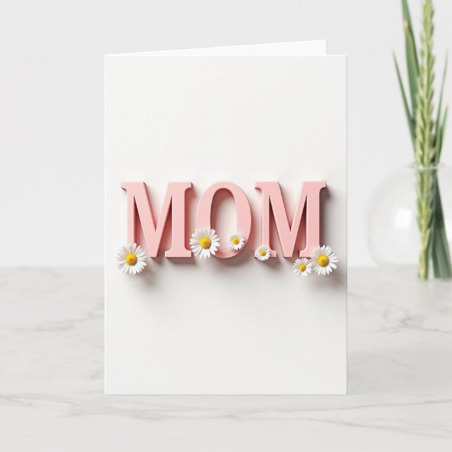 Tarjeta de carta rosa para la mamá más dulce (Anverso)