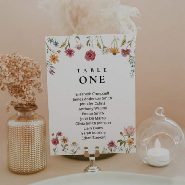 Tarjeta de cartas de asientos para Bodas de flores (Subido por el creador)