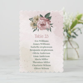 tarjeta de cartas de cemento con flores de champán