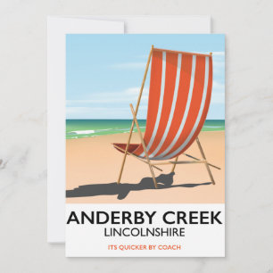 Tarjeta de cartel de viaje de la costa de Alderby