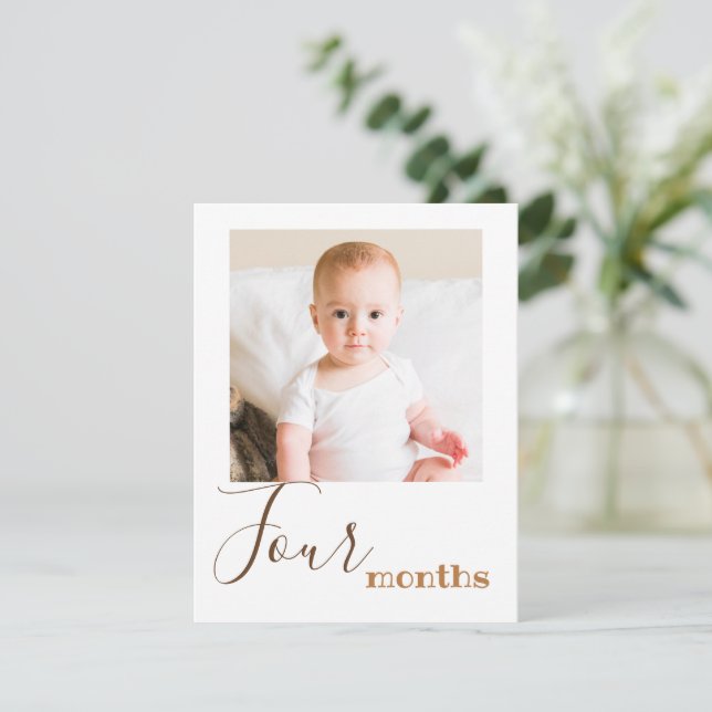 Tarjeta de carteles de cuatro meses de foto de pri (Anverso de pie)