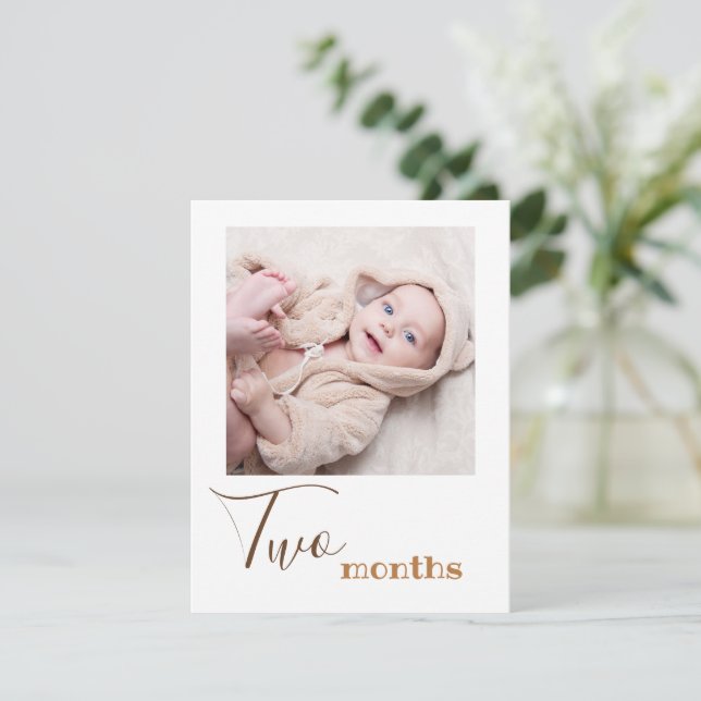 Tarjeta de carteles de dos meses de la foto del pr (Anverso de pie)