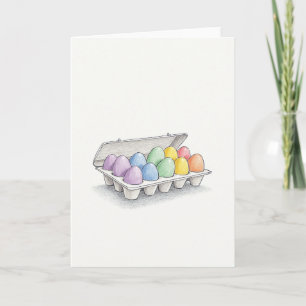 Tarjeta de Cartón de Huevo de Pascua Pastel