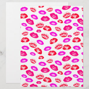 Tarjeta de cartulina con patrón de lápiz labial Co