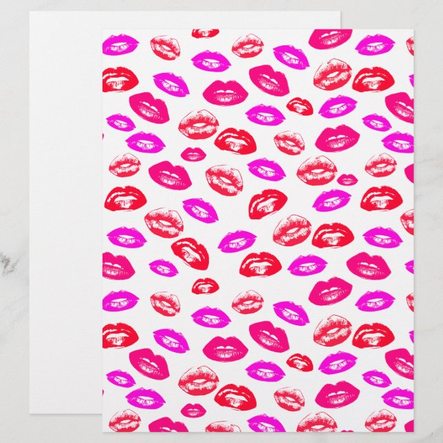 Tarjeta de cartulina con patrón de lápiz labial Co (Anverso / Reverso)