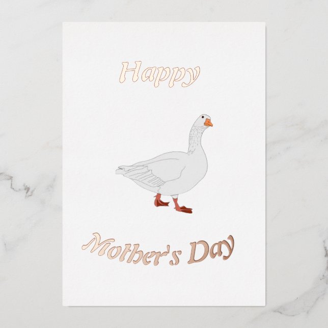 Tarjeta de cartulina de Mama Goose para el Día de  (Anverso)