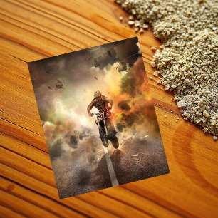 Tarjeta de cartulina de Motocross genial