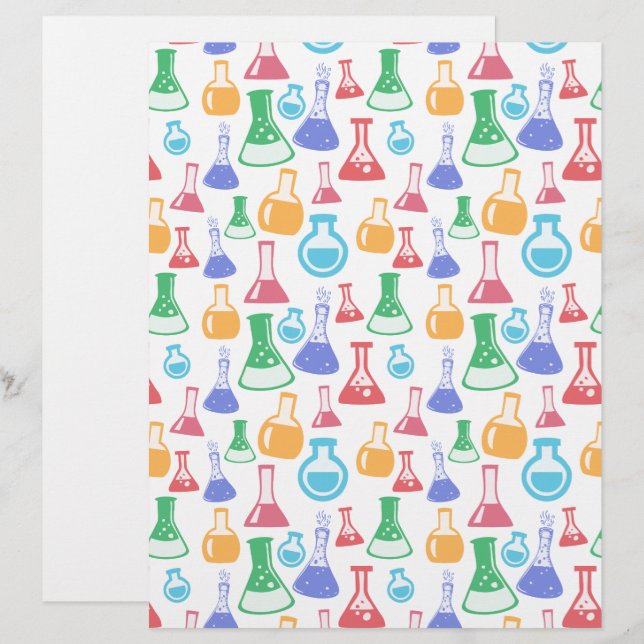 Tarjeta de cartulina de patrones de ciencia / quím (Anverso / Reverso)