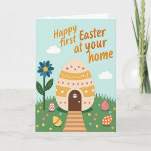 Tarjeta de Casa de Óvulo Decorado de Primavera