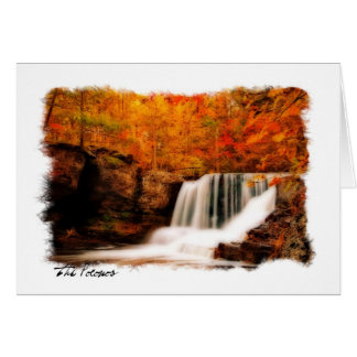 Tarjeta de cascada Pocono otoñal