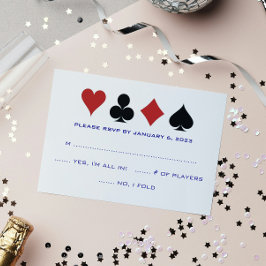 Tarjeta de Casino para la Navy Blue Wedding RSVP