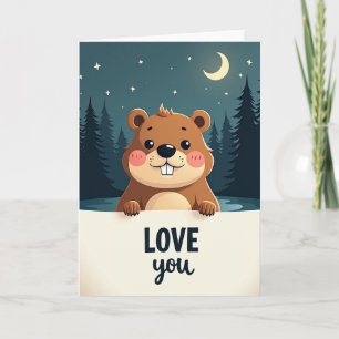 Tarjeta de Castaño Adorable 'Te Amo'