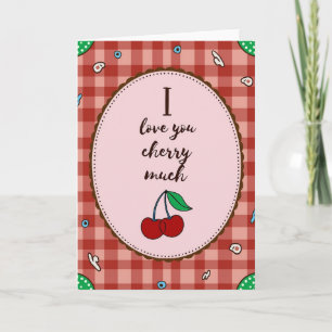 Tarjeta de castigo de cereza de amor rojo