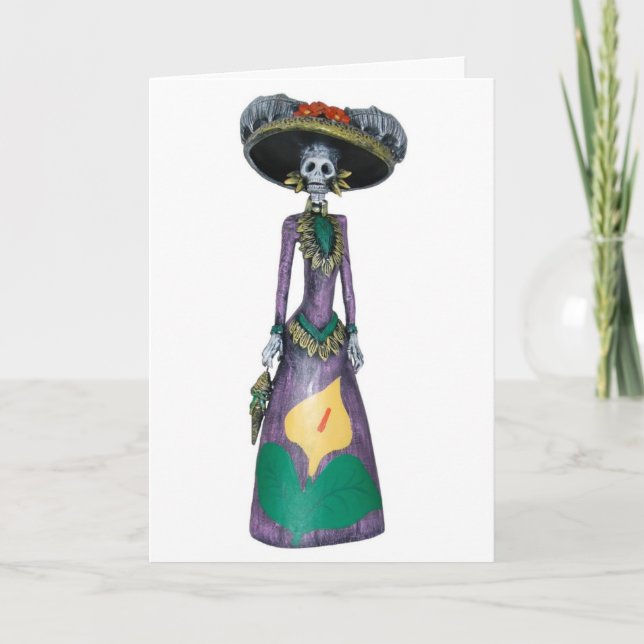 Tarjeta de Catrina del feliz Halloween (Anverso)