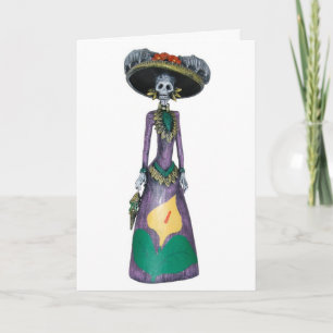 Tarjeta de Catrina del feliz Halloween
