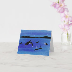 Tarjeta de caza de ballenas asesinas