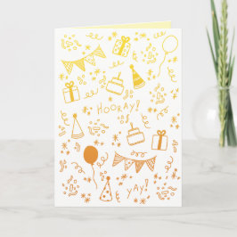 Tarjeta de Celebración Amarilla y Naranja