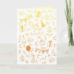 Tarjeta de Celebración Amarilla y Naranja