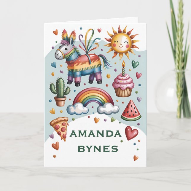 Tarjeta de Celebración Boho Divertida al Aire Libr (Anverso)