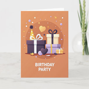 Tarjeta de Celebración con Sombrero de Fiesta