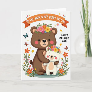 Tarjeta de Celebración de Abrazos de Oso Floral