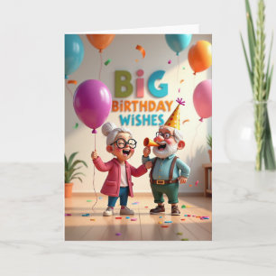 Tarjeta de Celebración de Ancianos Alegres
