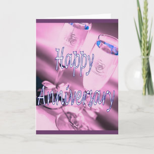 Tarjeta de celebración de aniversario de champán f