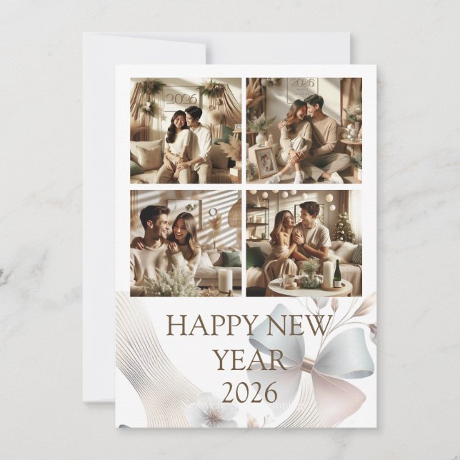 Tarjeta de Celebración de Año Nuevo | Tarjeta de P (Anverso)