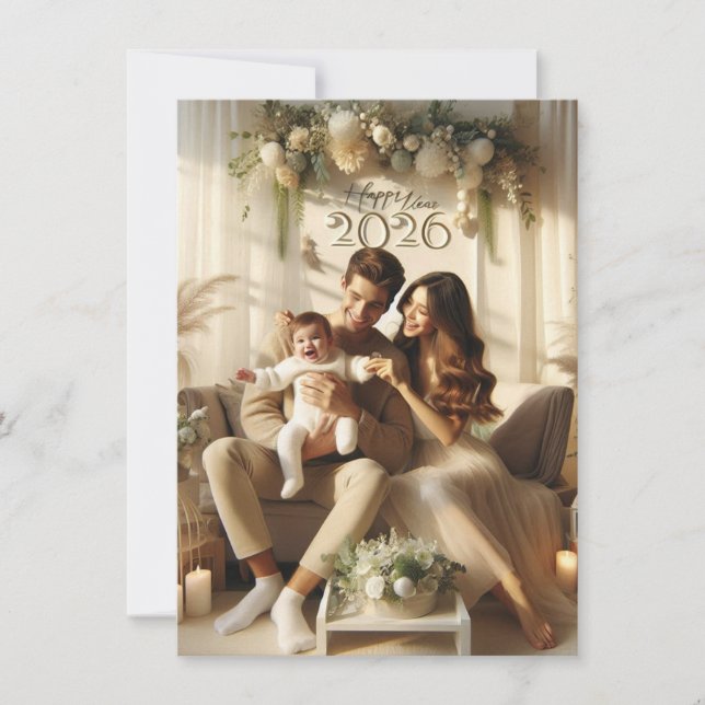 Tarjeta de Celebración de Año Nuevo | Tarjeta Fami (Anverso)