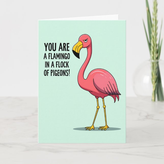 Tarjeta de Celebración de Ave Elegante (Anverso)